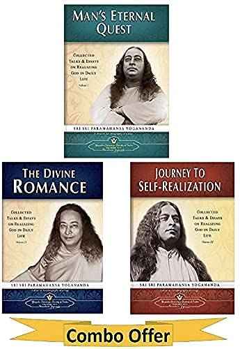 Man's Eternal Quest + The Divine Romance + Journey to Self-Realization (Vol 1,2,3) set of 3 Hardcover Books in English by Paramahansa Yogananda Author of Autobiography of Yogi (Yogoda Combo Gift Pack)