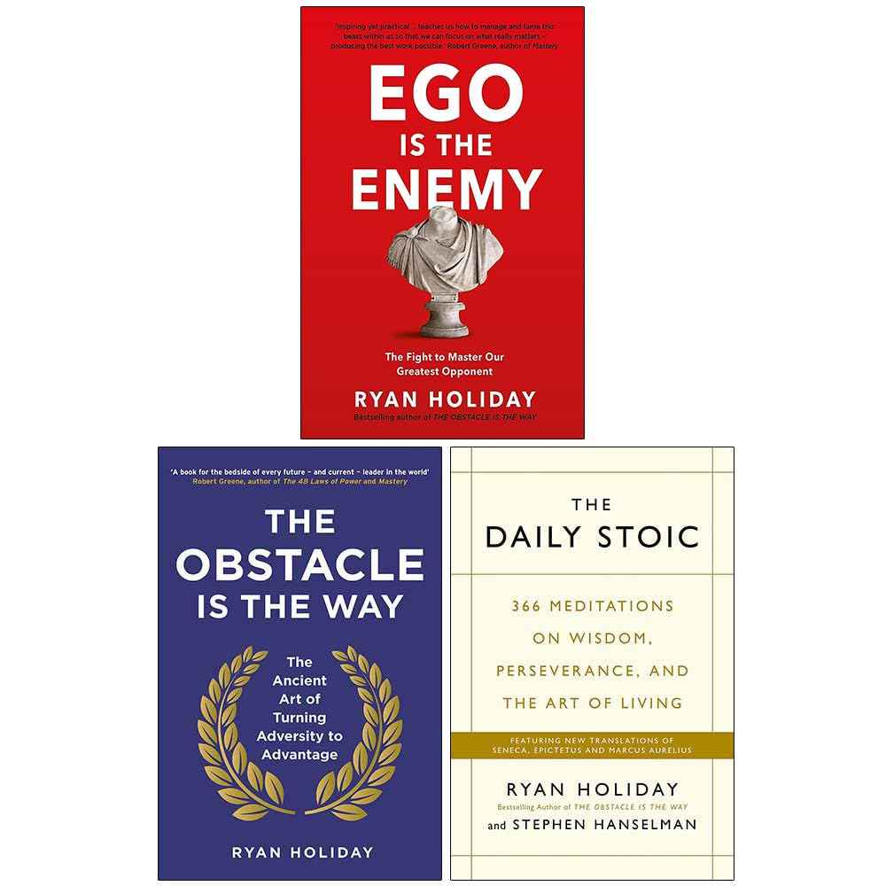 Ryan Holiday Collection 3 Books Set (Ego is the Enemy, The Obstacle is the Way, The Daily Stoic)