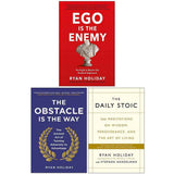 Ryan Holiday Collection 3 Books Set (Ego is the Enemy, The Obstacle is the Way, The Daily Stoic)