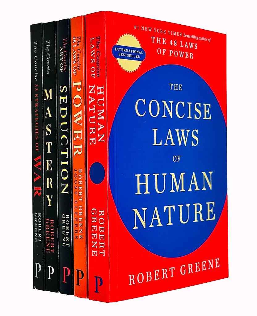 Robert Greene The Concise 5 Books Set (The Concise 48 Laws Of Power, The Concise Laws of Human Nature, The Concise Mastery, The Concise Art of Seduction & The Concise 33 Strategies Of War)