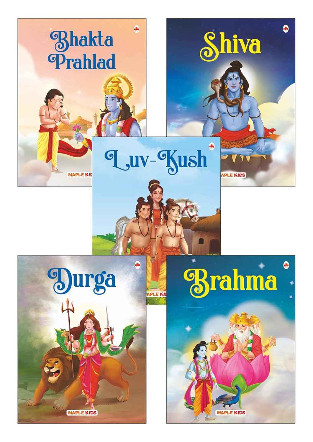 My First Mythology Stories (Illustrated) (Set of 5 Books) Story Book for Kids - Brahma, Shiva, Bhakta Prahlad, Luv-Kush, Durga