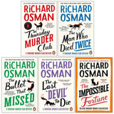 Thursday Murder Club Mysteries Series 1-5 Books Collection Set By Richard Osman (The Thursday Murder Club, The Man Who Died Twice, The Bullet That Missed, Last Devil To Die & The Impossible Fortune)