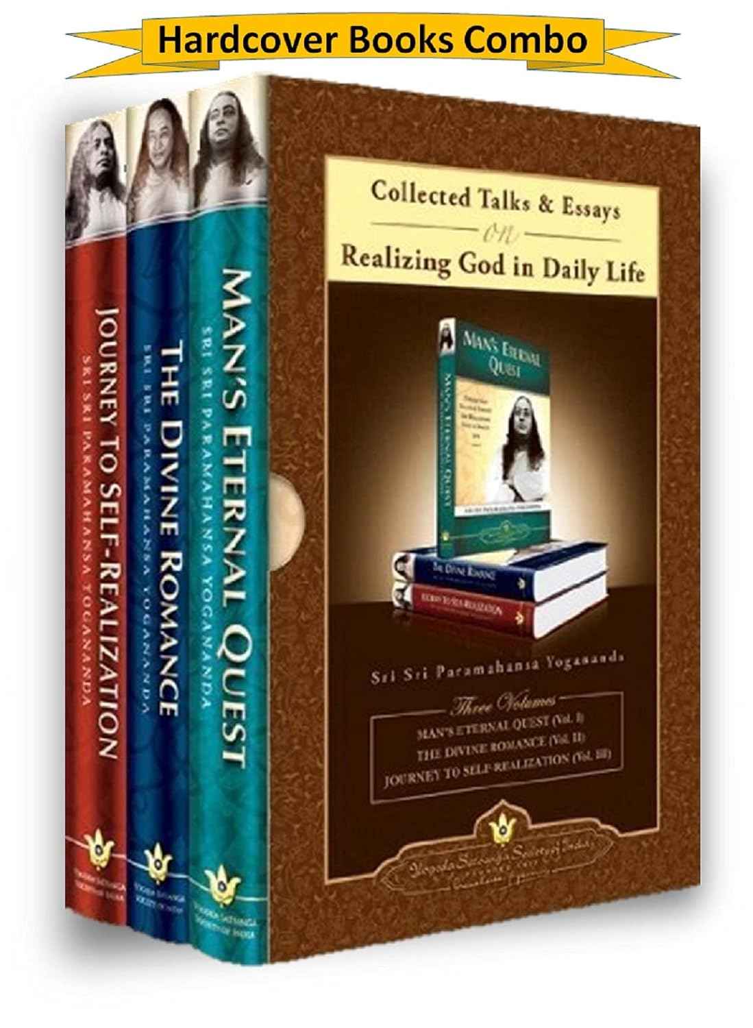 Man's Eternal Quest + The Divine Romance + Journey to Self-Realization (Vol 1,2,3) set of 3 Hardcover Books in English by Paramahansa Yogananda Author of Autobiography of Yogi (Yogoda Combo Gift Pack)