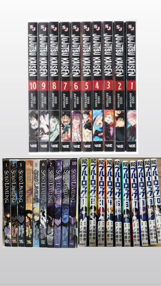 Jujutsu Kaisen by Gege Akutami: Volume 1-10 || Solo Leveling, Vol. 1-10 || Blue Lock Manga Series 1-10 || ?? With Bonus Manga Wall Framed Poster! - NYBooksHub