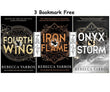 Rebecca Yarross Book Collection, Fourth Wing, Iron Flame, Onyx Storm with Free Bookmarks, 3 Book Set