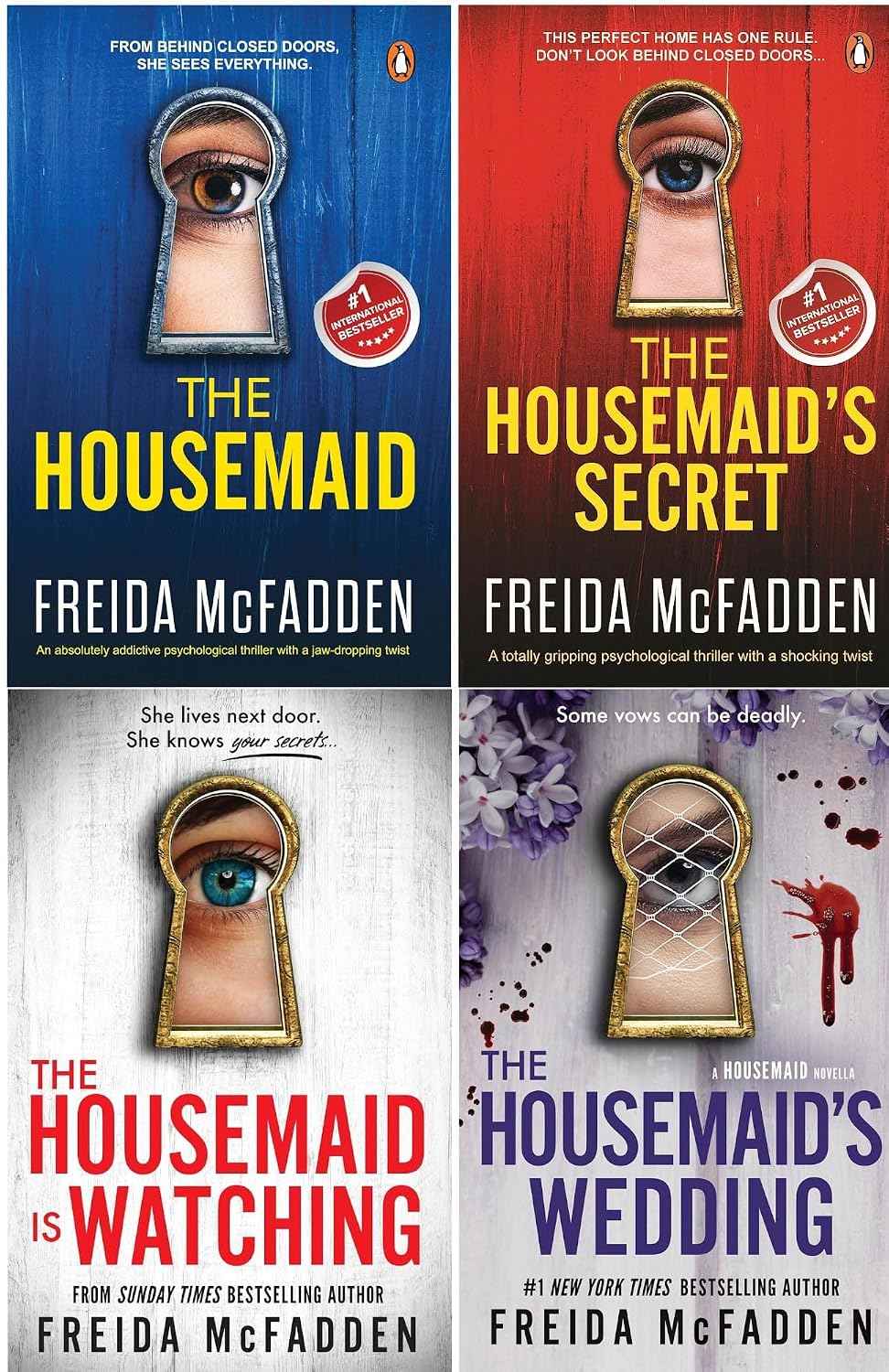 The Housemaid by Freida McFadden 4-Book Bundle Set | The Housemaid | The Housemaid's Secret | The Housemaid Is Watching | The Housemaid's Wedding