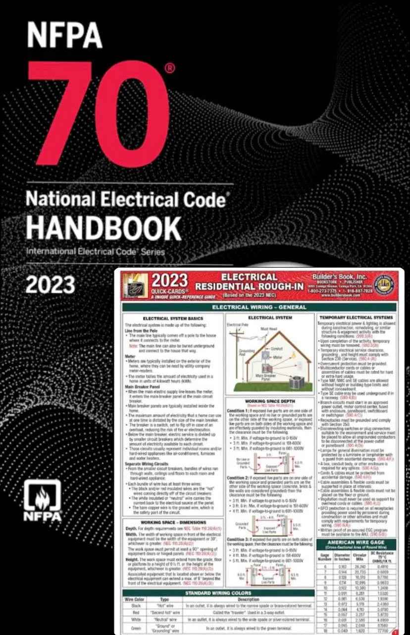 NFPA 70, National Electrical Code Handbook, 2023 Edition, with Tabs Hardcover Code Quick-Card Based On the 2023 NEC | Hardcover