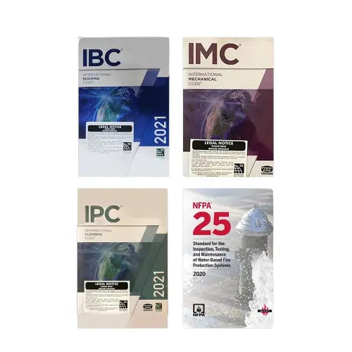 Complete 2021 Building and Fire Standards Bundle IBC IMC IPC NFPA 25 Construction Code Books