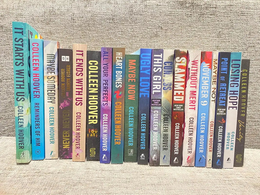 Full shelf of Colleen Hoover 19 Books Complete Collection Set at Nybookshub