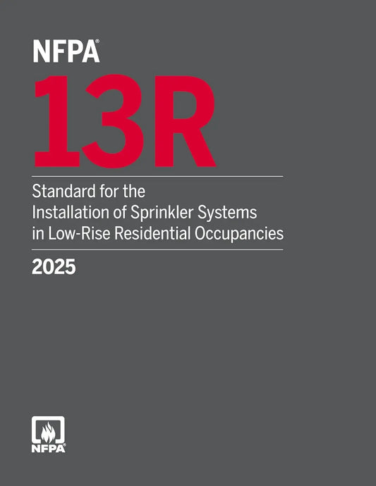 NFPA 13R 2025 Standard for Low Rise Residential Sprinkler Systems Paperback Fire Protection Code Book