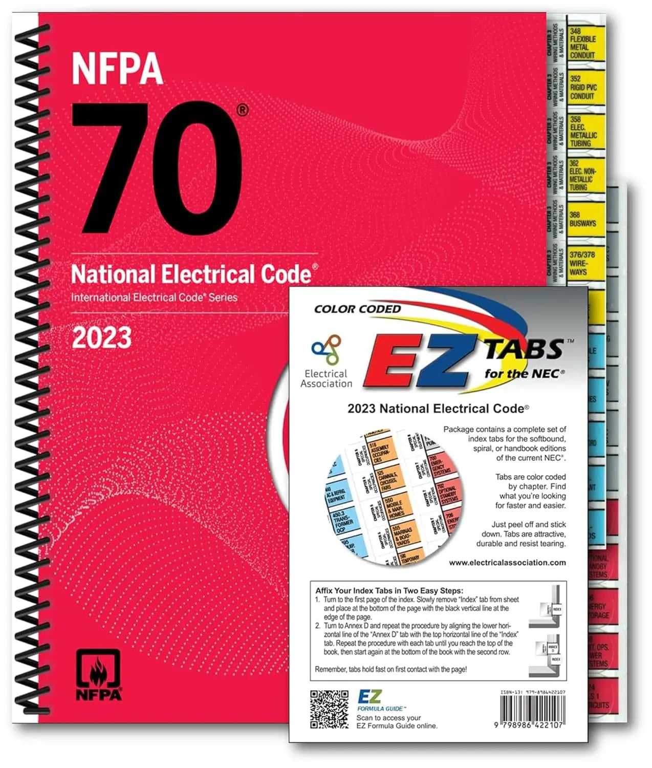 NEC 2023 National Electrical Code Spiral Bound with Color Coded EZ Tabs NFPA 70 Code Book