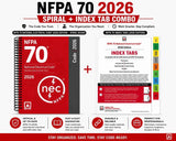 NFPA 70 NEC 2026 Spiral Code Book + Official Color-Coded Index Tabs Combo Set