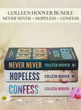 Colleen Hoover Mystery & Forbidden Love Bundle – Never Never + Hopeless + Confess | 3-Book Series Set