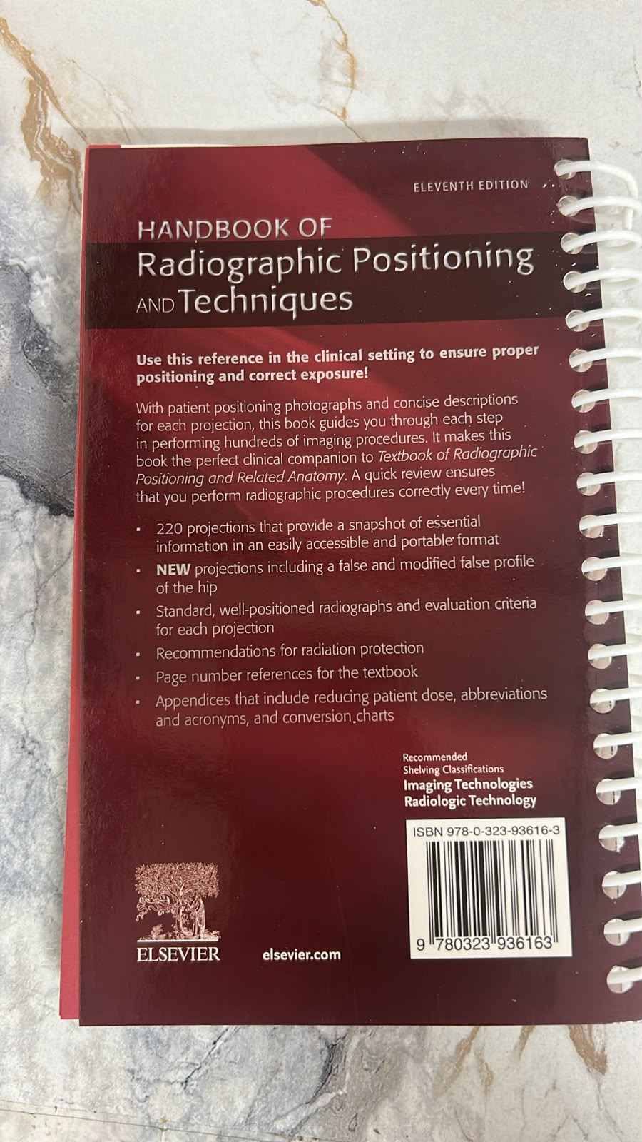 Handbook of Radiographic Positioning and Techniques (11th Edition) by John P. Lampignano & Leslie E. Kendrick – Spiral Bound (ISBN: 9780323936163)
