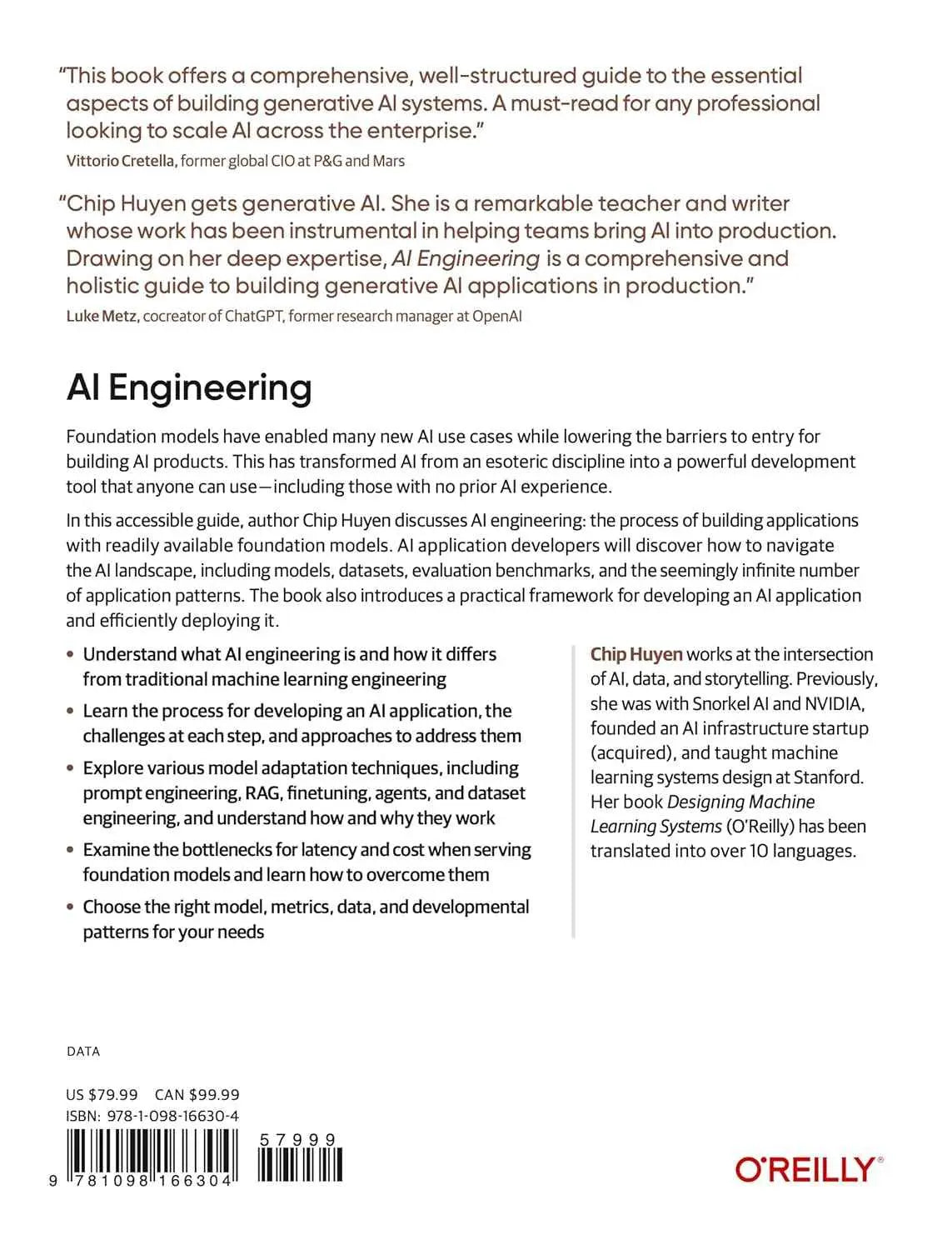 AI Engineering – Building Applications with Foundation Models (Paperback)