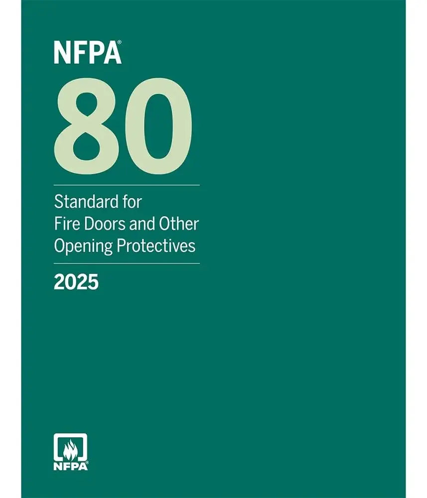 NFPA 80 Standard for Fire Doors and Other Opening Protectives 2025 on a green background