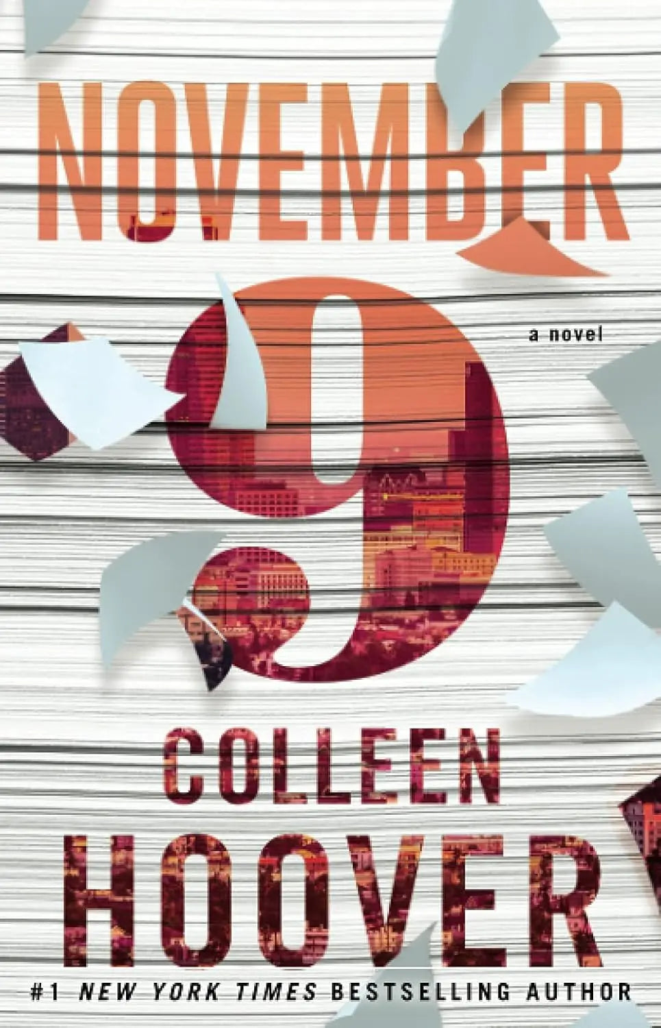 Book cover of 'November 9' by Colleen Hoover with a stylized design.