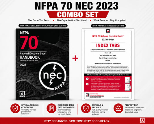 NFPA 70 NEC 2023 Handbook + 2023 Index Tabs Official Combo Set NEC