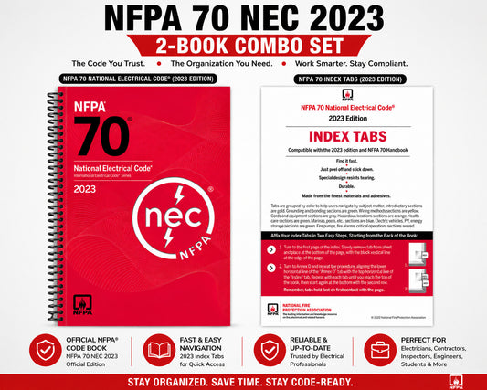 Spiral NFPA 70 NEC 2023 Code Book + 2023 Index Tabs Official Combo Set NEC