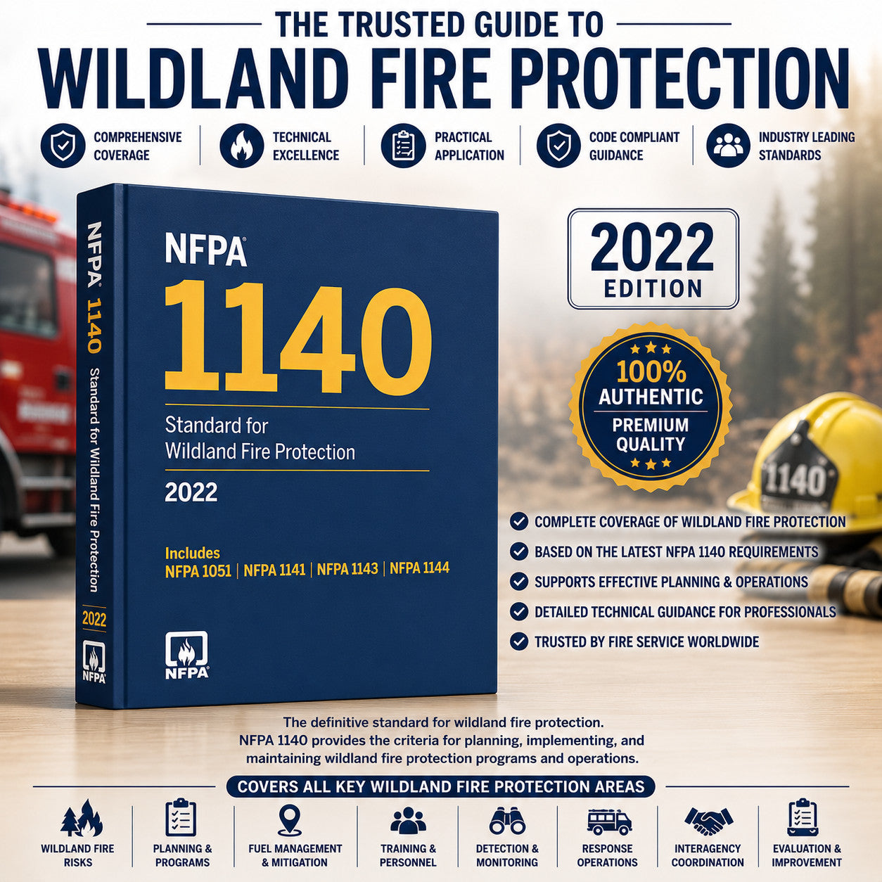 NFPA 1140 Standard for Wildland Fire Protection 2022 Edition Paperback National Fire Protection Association