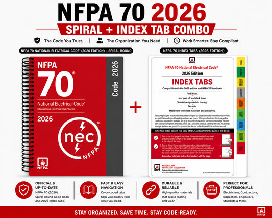 NFPA 70 NEC 2026 Spiral Code Book + 2026 Index Tabs Official Combo Set NFPA