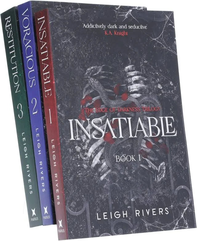 The Edge of Darkness Trilogy Complete 3-Book Collection Set by Leigh Rivers (Insatiable, Voracious & Restitution) – Paperback Bundle NYBOOKSHUB