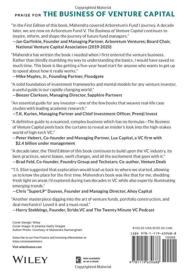 The Business of Venture Capital (3rd Edition) – Mahendra Ramsinghani | 9781119639688 | Hardcover